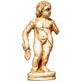 Eros-Statuette aus Elfenbein, römisch, 1. - 2. Jhdt.