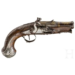A silver mounted flintlock pistol, Lestringer, Toulon, circa 1790