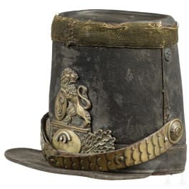 A shako M 1845 of the 2nd or 3rd Regiment of the Chasseurs à Pied