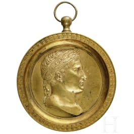 A French gilded bronze medal "Napoleon", circa 1810