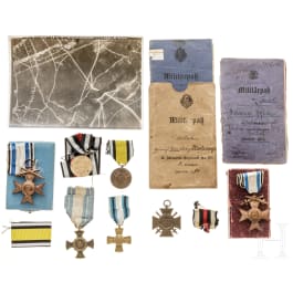 A group of Bavarian awards and a military passport of a field pilot