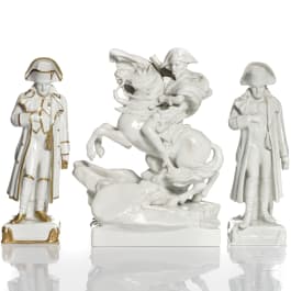 Drei Napoleon-Figuren, Porzellanmanufaktur Scheibe-Alsbach, 20. Jhdt.