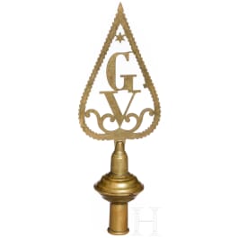 Flag top "G V" of brass, Germany, 19th century
