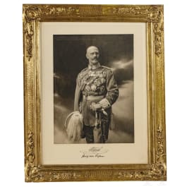 Prinz Alfons von Bayern (1862 - 1933) - großes Portraitfoto und Schriftstücke
