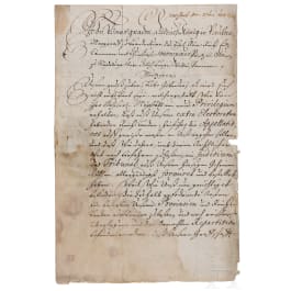 König Friedrich I. in Preußen - Autograph, datiert 15.12.1703