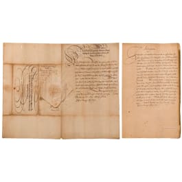 Elector Johann Georg I. von Sachsen - two military documents, dated 1628 and 1639