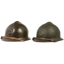 Two French steel helmets M 26 (Adrian)