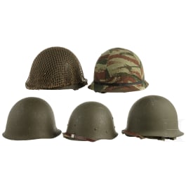 Five French steel helmets M 51
