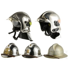 Fünf Helme der Sapeurs-Pompiers, Frankreich