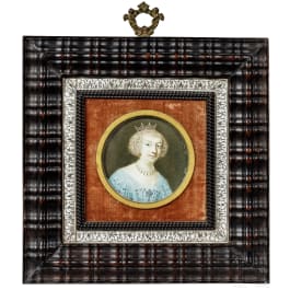 Miniaturmalerei auf Elfenbein, Dame mit Krone, England, 19. Jhdt.