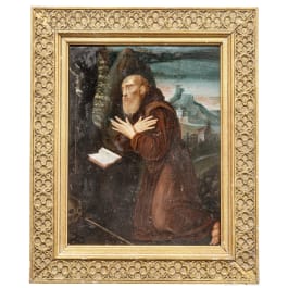 Darstellung des Hl. Hieronymus, Öl auf Kupfer, deutsch, 17. Jhdt.