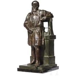 Bronzeskulptur Gutenberg, deutsch, 20. Jhdt.