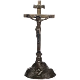 A South German bronze crucifix with Mary Magdalene, circa 1600