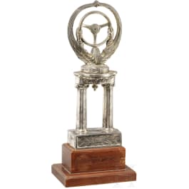 A silvered US-American motor race victory trophy by Weidlich Brothers