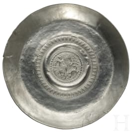 A large pewter bowl with St. George motive, Nuremberg, mid-17th century