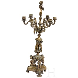 A French bronze candelabra, mid-19th century