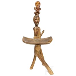 A Central African carved wooden stool, 29th century