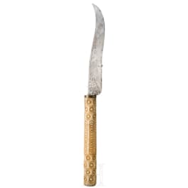 An Ottoman circumcision knife with carved bone handle, circa 1800