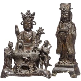 Zwei Eisengussfiguren, China, 19. Jhdt.