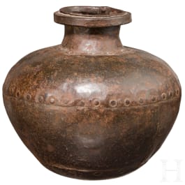 An iron water vessel, India, 19th century