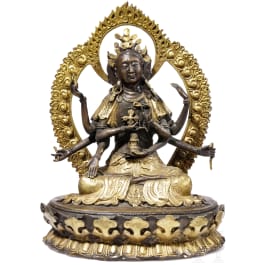 A Nepalese Nyamgyalma bronze statue, 20th century
