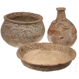 Three Persian vessels, circa 9th - 11th century