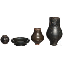Vier Keramikgefäße, Apulien und Griechenland, 5. - 3. Jhdt. v. Chr.