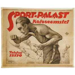 Willi Engelhardt - a draft poster for "Sport-Palast, Koloseumstrasse 1"