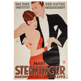 Willi Engelhardt - Plakat "Mary Steininger - Marienplatz München - Das Tanzinstitut der guten Gesellschaft"