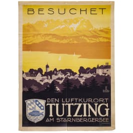Willi Engelhardt - Plakat "Besuchet den Luftkurort Tutzing am Starnberger See", 1930er Jahre