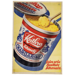 Willi Engelhardt - Plakat "Kathra - die echte bayerische Schmelzmargarine, fein wie Butterschmalz", Kathreiner in München