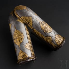 Ein Paar goldtauschierte Armschienen (Bazu Band), Indien, 18. Jhdt.