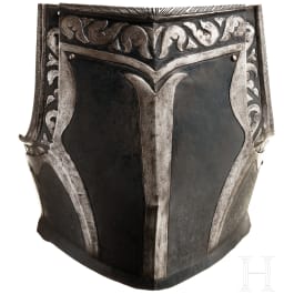 A black and white breastplate, historicism in the style of the 16th century