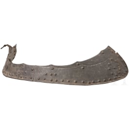 A blackened loin guards of a German cuirassier armour, mid-17th century