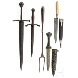 Kleine Sammlung Messer und Dolche, 16. bis 20. Jhdt.