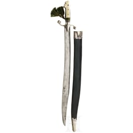 An Austrian hunting hanger with a yatagan-shaped blade, 19th century