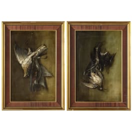 A pair of German hunting still lifes, 19th century
