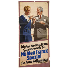 Willi Engelhardt - Plakat für Litfaßsäulen "Mühlen Franck Spezial - die feine Kaffeewürze in Grießform!"