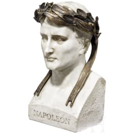 A large marble bust of Napoleon Bonaparte, 19th century