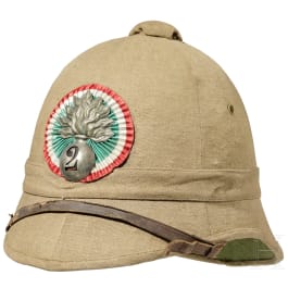 Tropenhelm für Angehörige des 2° Reggimento "Granatieri di Sardegna", Libyen, um 1911