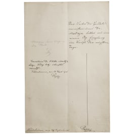 Emperor Franz Joseph I of Austria - a handwritten note by the emperor, dated Schönbrunn, 28th September, 1911