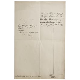 Emperor Franz Joseph I of Austria - a handwritten note by the emperor, dated Schönbrunn, 16th January, 1913