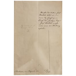 Emperor Franz Joseph I of Austria - a handwritten and initialled reply, dated "Schönbrunn, am 1. Dezember 1913"
