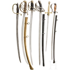 Six sabres/epées from around the world