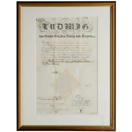 King Ludwig I of Bavaria - an autograph, dated 21.8.1827