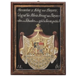 King Max II Joseph of Bavaria (1811 - 1864) - a large funeral coat of arms