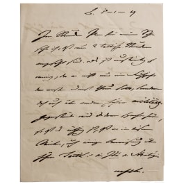 Emperor Wilhelm I - a handwritten and signed letter to General von Unruh concerning his son Friedrich Wilhelm, January 2, 1849
