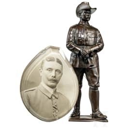 A bronze statuette of the Major of the Imperial Schutztruppe Hans Dominik