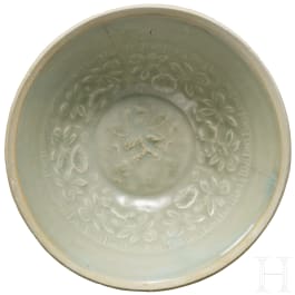 A carved Chinese Qingbai bowl, Song Dynasty