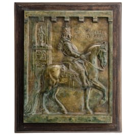 Bronzetafel mit Darstellung des Johann Wilhelm von der Pfalz, deutsch, 19. Jhdt.